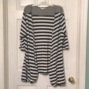 Derek Heart Adorable Plus Size Striped Layer Top